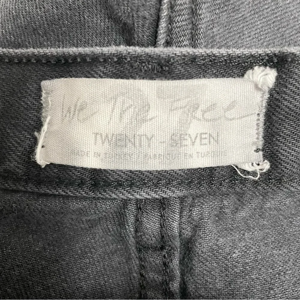 Free People We The Free Maggie Jean Shorts Montero Black Destroyed Wash Size 27